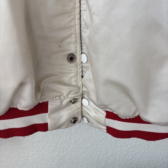 RARE Vtg 80s San Francisco 49ers STARTER Jacket L White Satin NFL Pro Line Mens - Picture 7 of 16